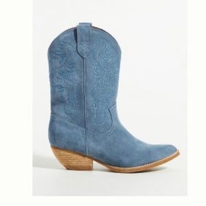 Jeffrey Campbell blue suede boots